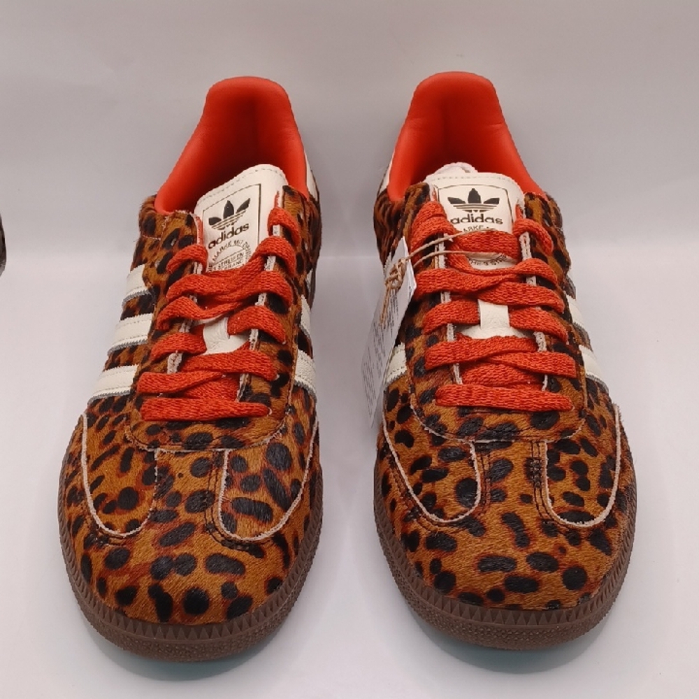 NEW Adidas Samba OG Cheetah Print Red/Creme Sneakers Womens Size 10 US JI2734 - Picture 2 of 16
